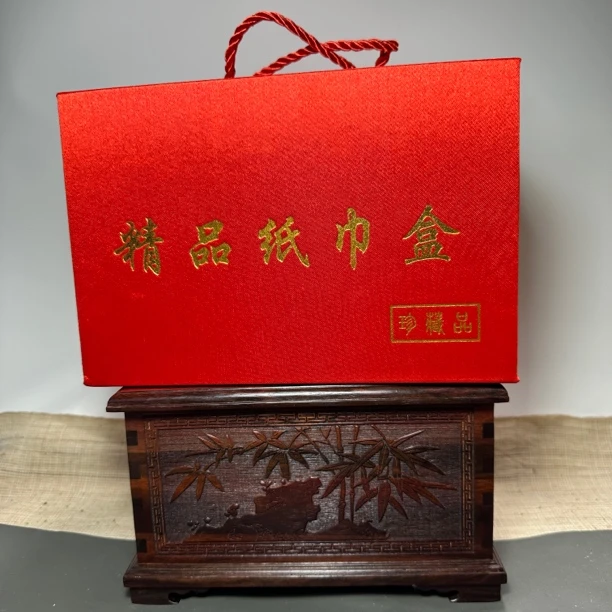 老挝酸枝木纸巾盒满雕功经典珍藏礼品礼盒装适合多种场合馈赠佳品