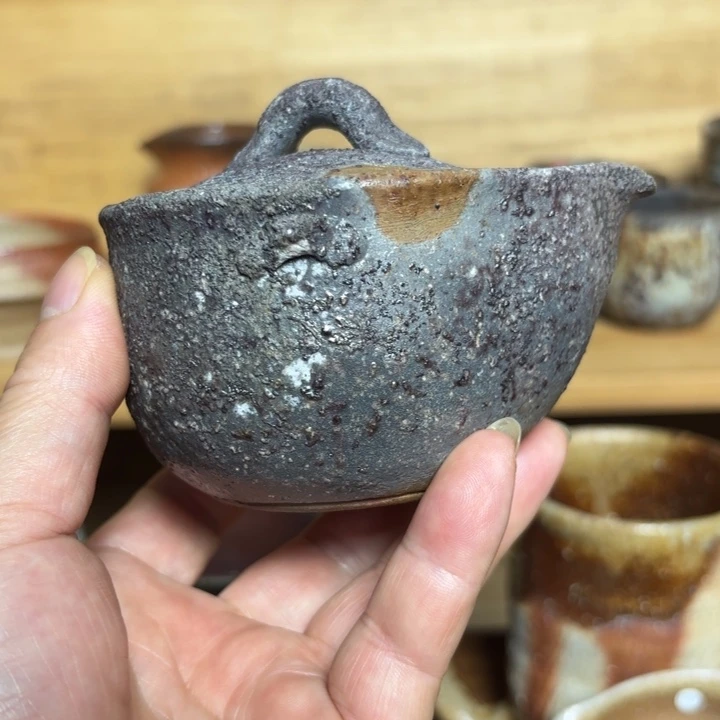 ****O备前烧柴冈守窑变宝瓶