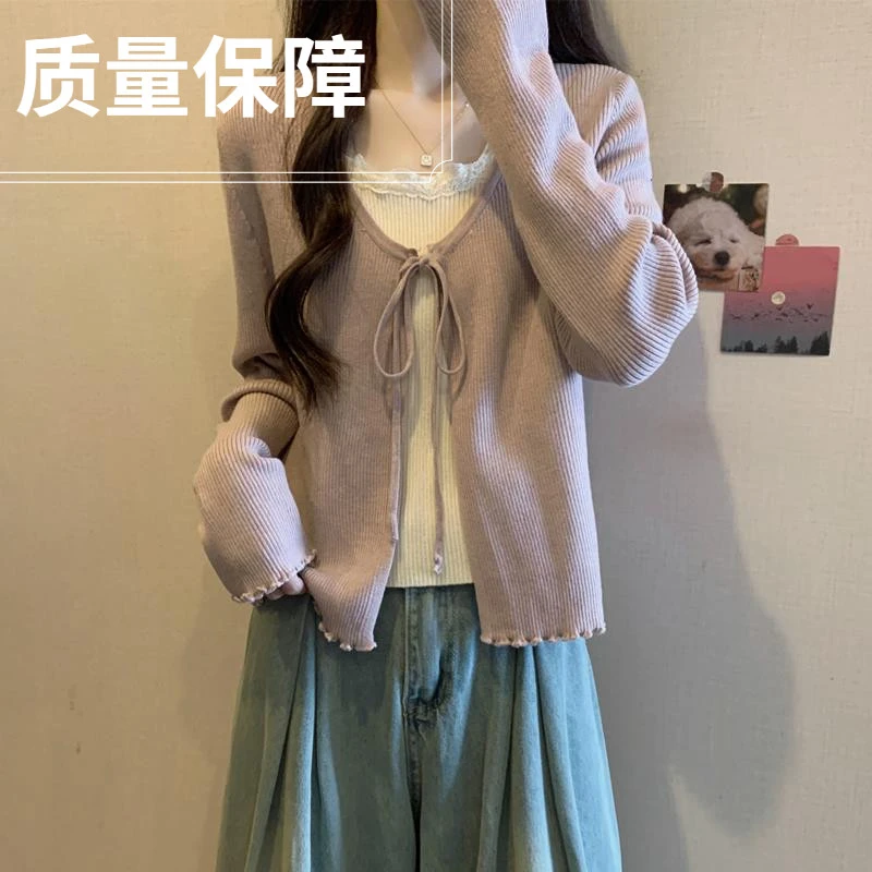 秋冬哺乳衣外穿上衣假两件小香风辣妈外出遮肚显瘦产后针织衫月子