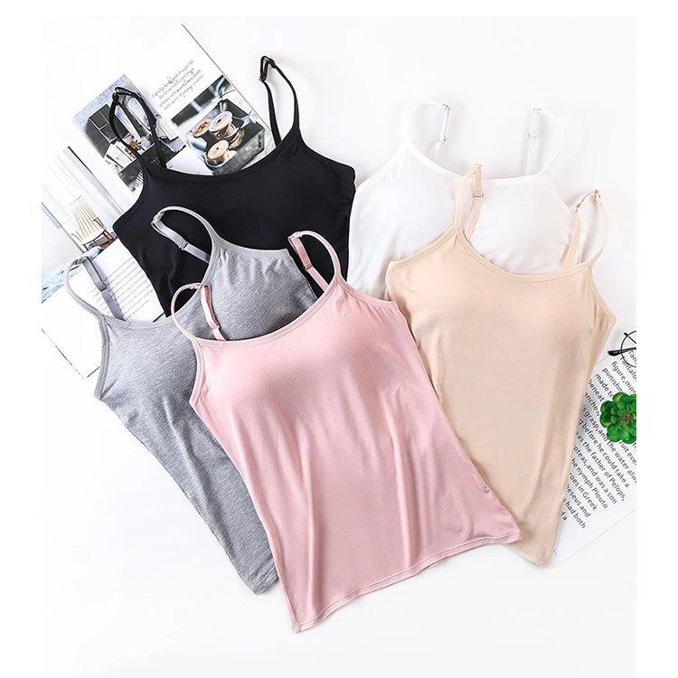 新款舒适无痕可调节肩带固定杯背心休闲显瘦内搭吊带美背免穿内衣