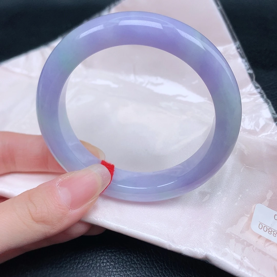 未镶嵌手镯翡翠天然翡翠手镯56圈浓春彩