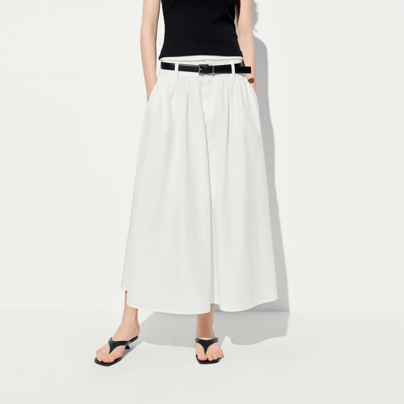 MOCO半身裙2025夏新品UPF50+防晒A字廓形伞裙附腰带MBE2SKTT02