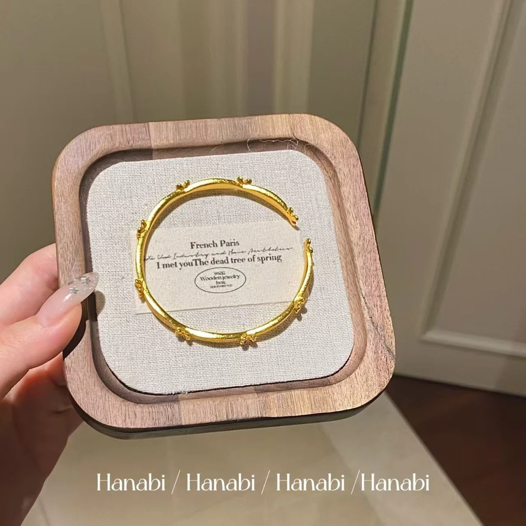 铜合金手镯 ＜花火商店＞梦里桂 新中式镀真金手镯开口可调节