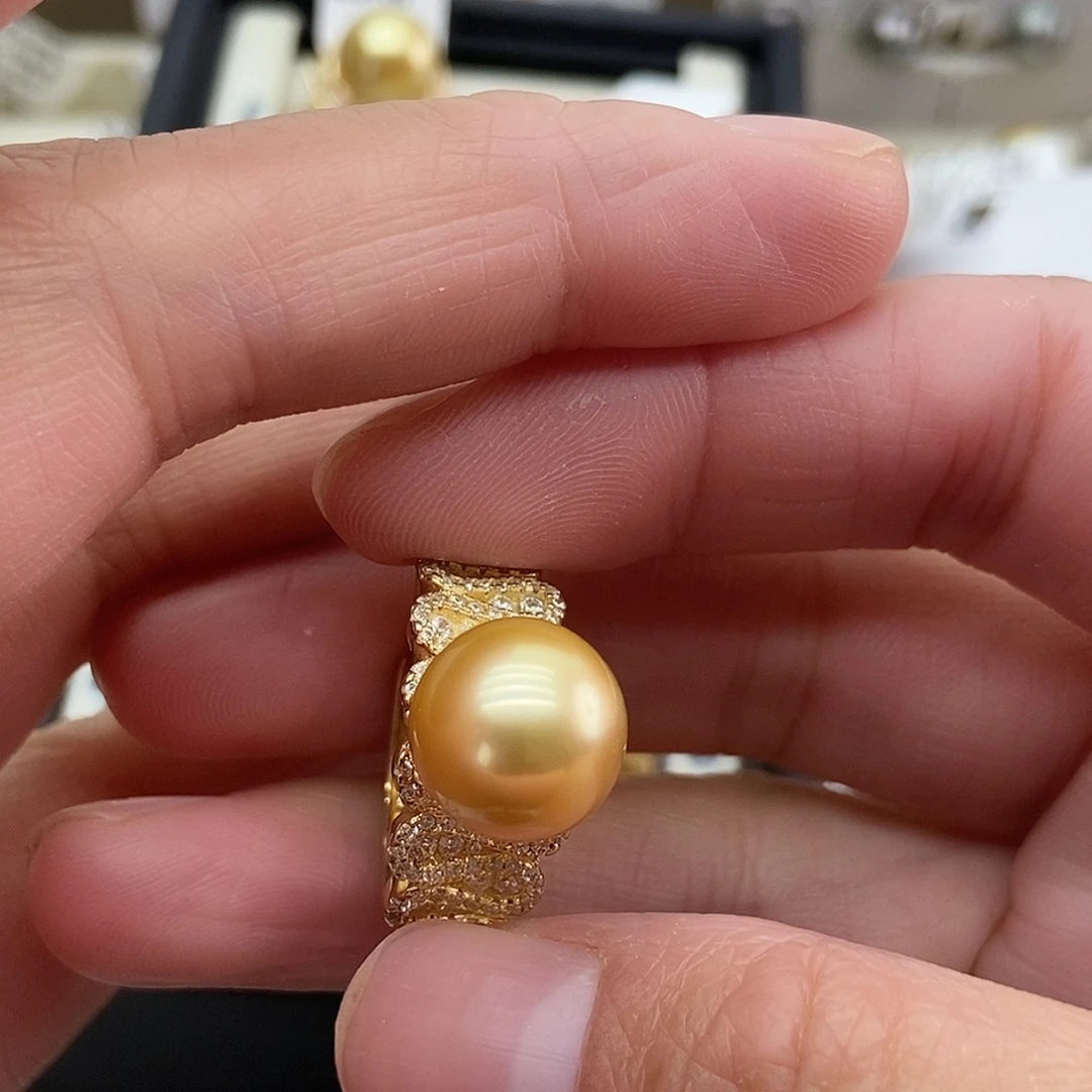 海水珍珠戒指银S925镶嵌