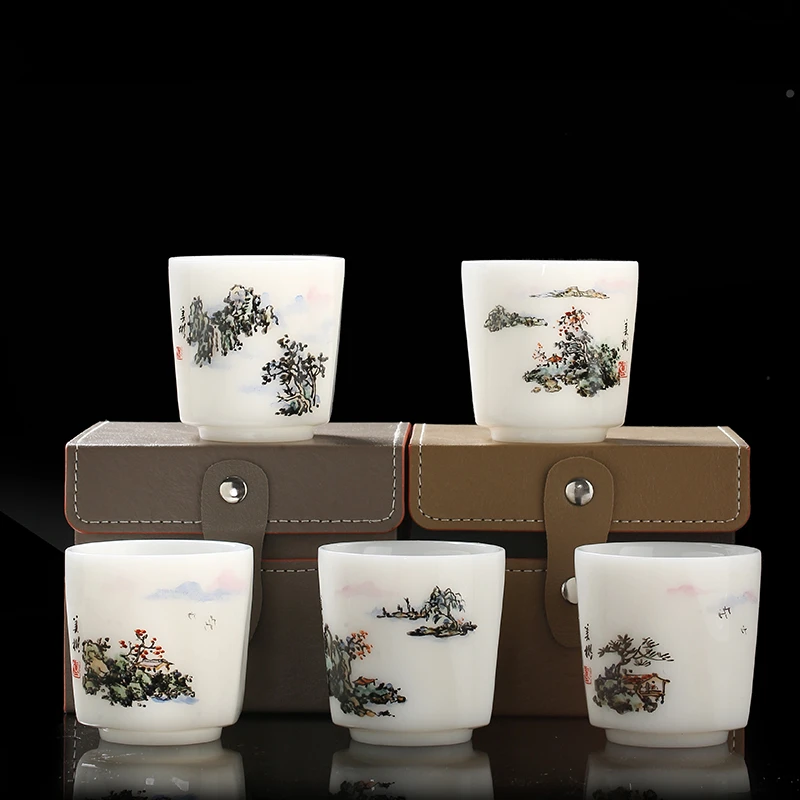 高艺堂卢美彬手绘茶具主人杯高冰璞玉个人套装专用品茗茶杯功夫