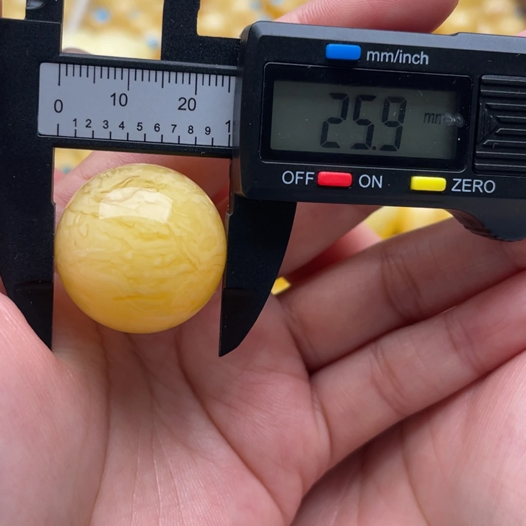 琥珀未镶嵌裸石蜜蜡圆珠笑