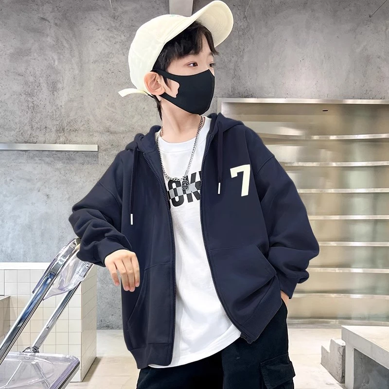 男童外套春秋帅气新款连帽中大童上衣儿童秋冬外套宝宝秋季衣服