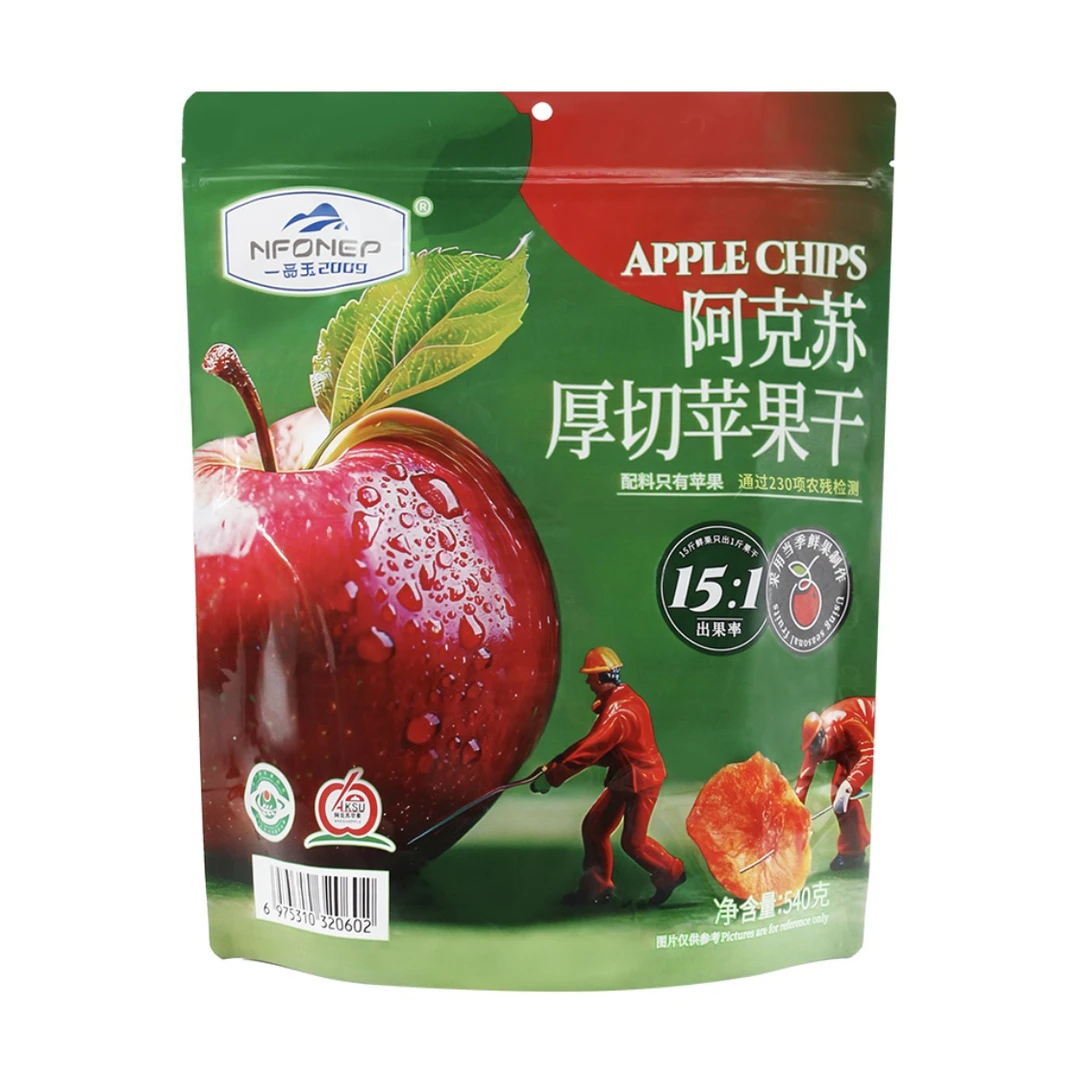 盒马一品玉新疆阿克苏厚切苹果干540g零添加剂配料干净含独立小袋