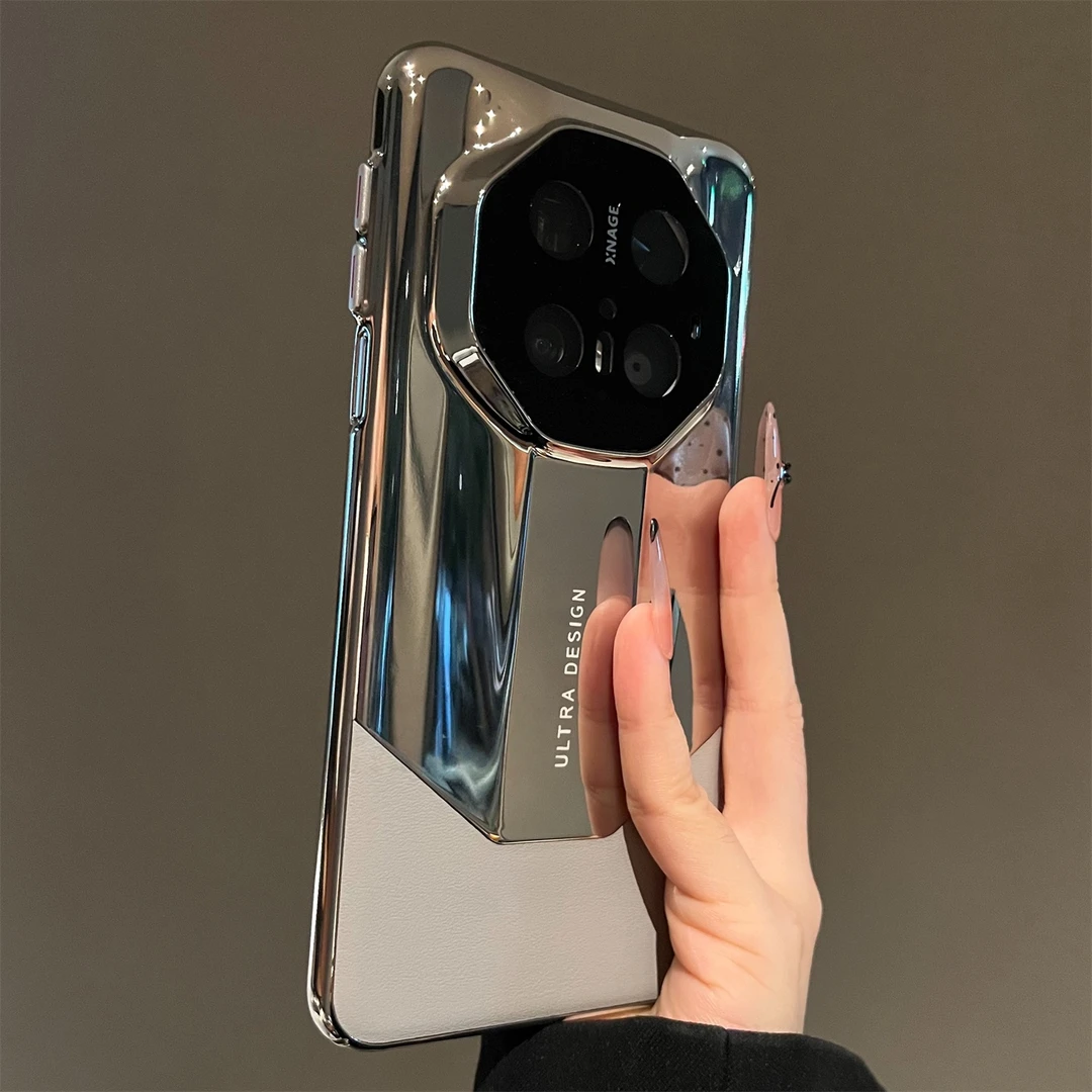 电镀银秒变时尚适用于华为mate70RS非凡大师手机壳高档轻奢风防摔