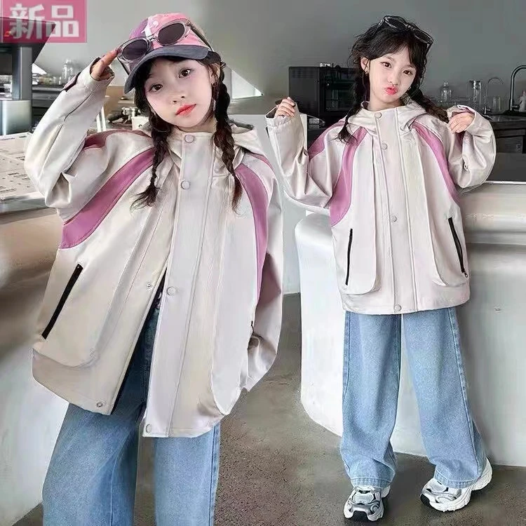 341女童春款冲锋风衣外套潮牌