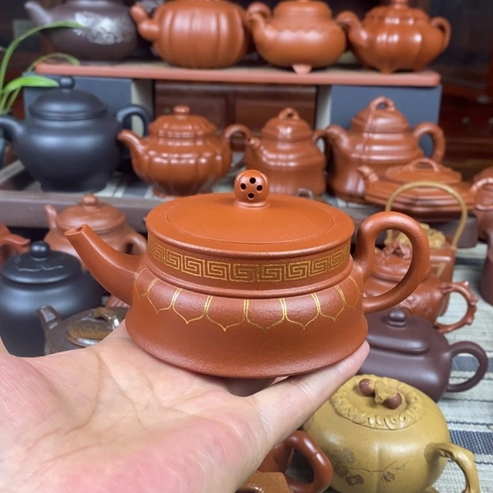 紫砂茶壶禅玉230cc原矿一厂老红土紫砂特价