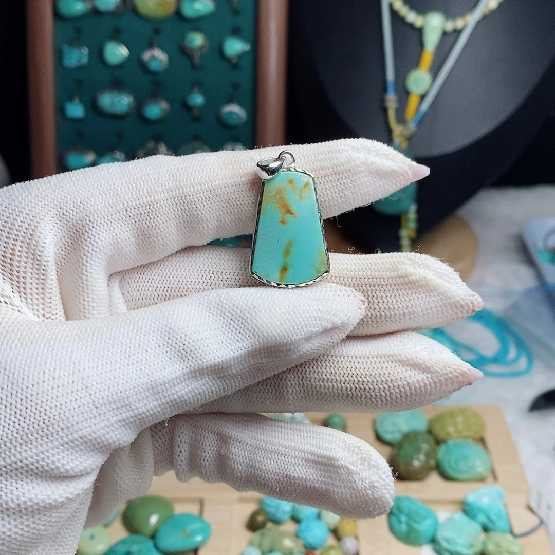 绿松石银S925镶嵌珠宝奇石