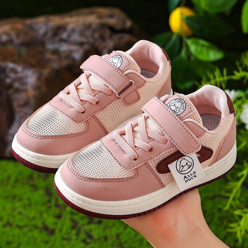 女童小白鞋2025夏季新款网面透气板鞋男童运动鞋镂空鞋子儿童网鞋