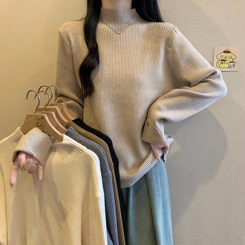 大码女装2025秋冬新款时尚针织衫胖妹妹宽松显瘦毛衣打底衫女3459