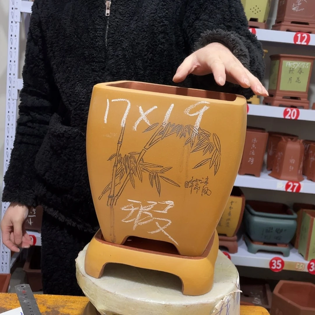 紫砂天心紫砂手工花盆