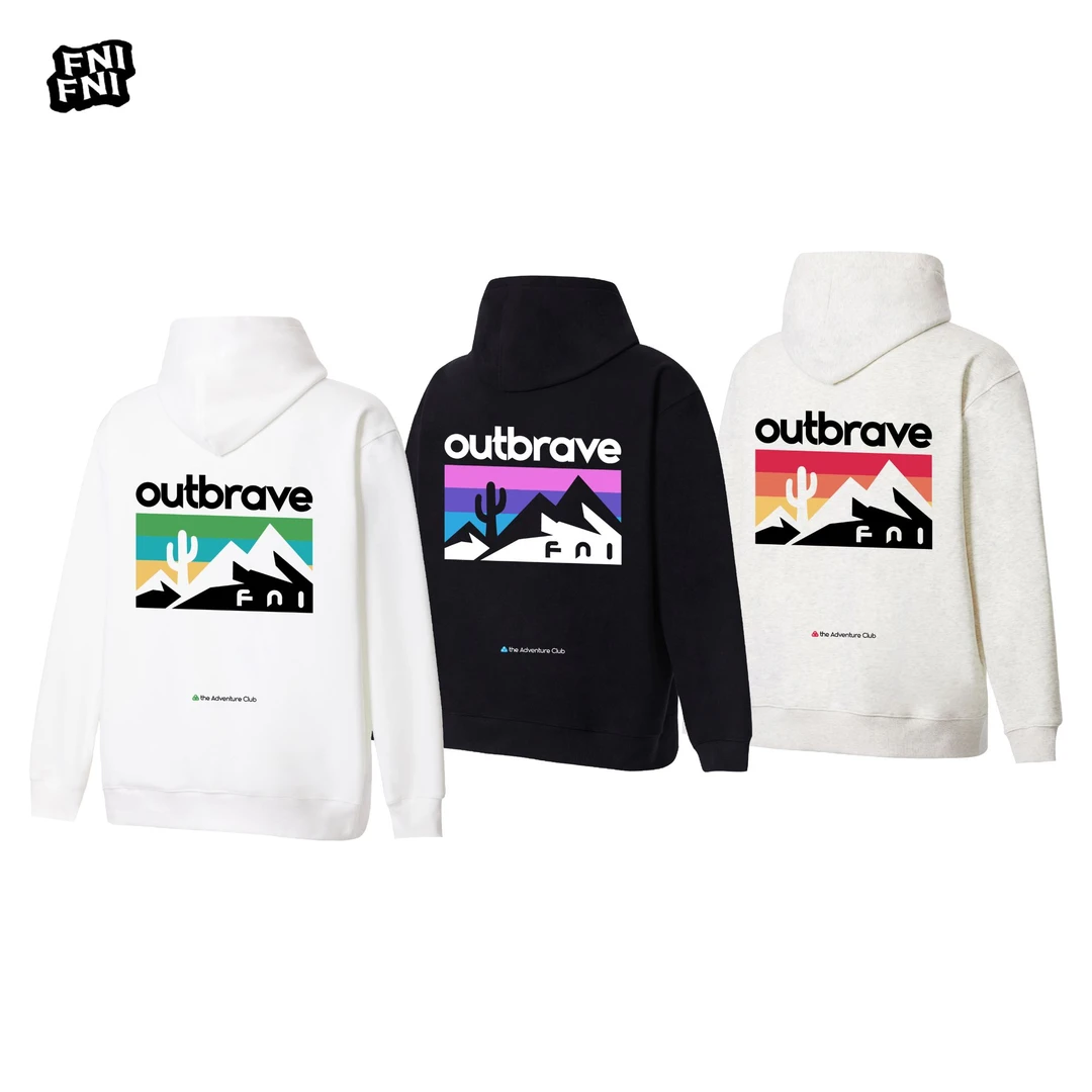 FNI黑标（仙人掌山）户外美式口袋连帽卫衣男女同款长袖冬加绒胶浆