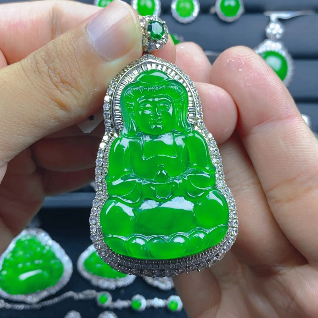 翡翠银S925镶嵌颈饰