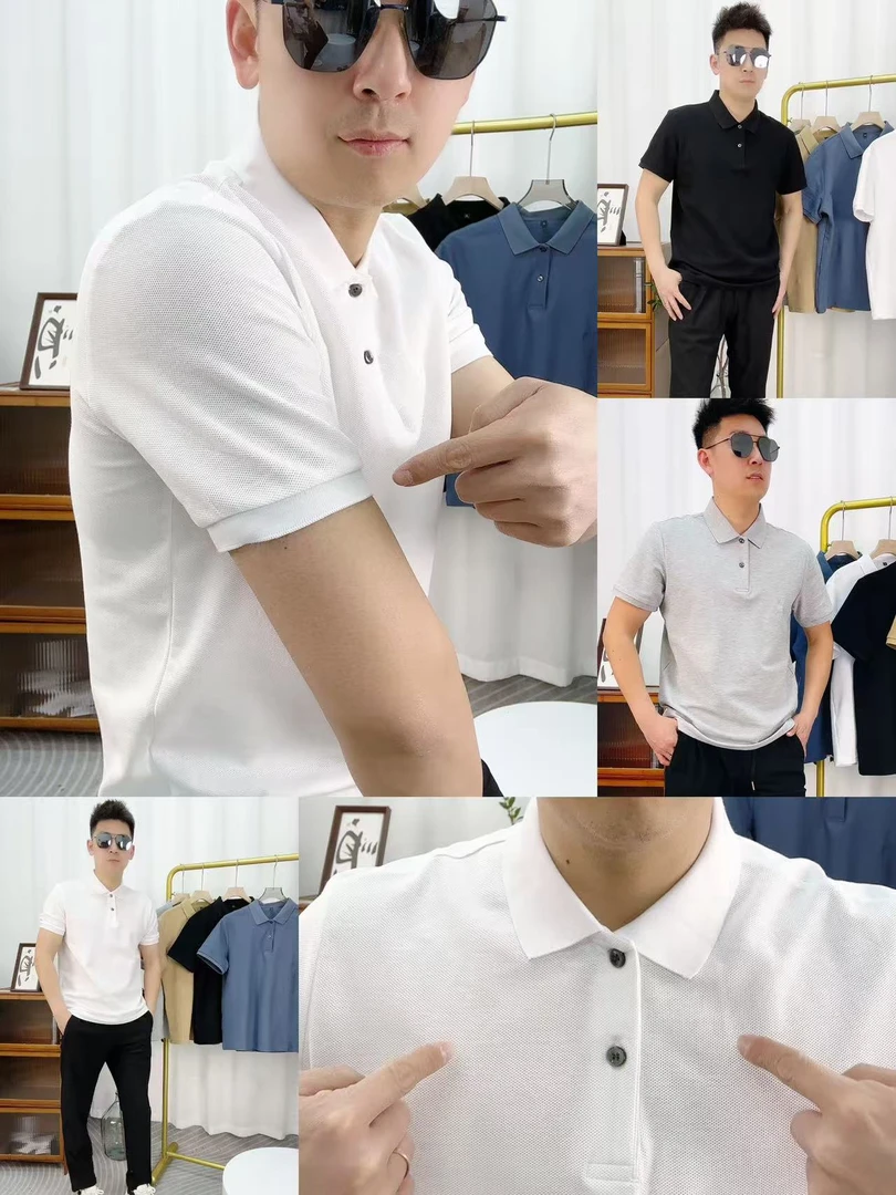 辰巳纯棉男士商务休闲polo衫夏季短袖翻领纯色短袖时尚百搭透气