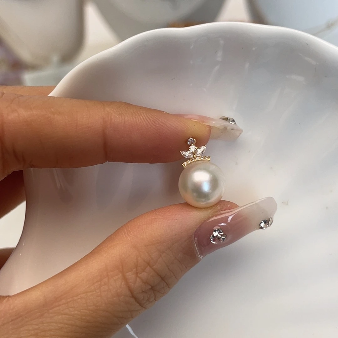 吊坠(不含链)海水珍珠18K金镶嵌