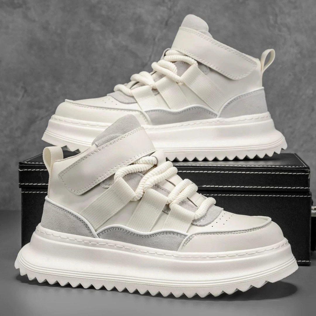 俞兆林高帮男鞋冬季青少年运动马丁靴休闲厚底增高工作小白潮鞋