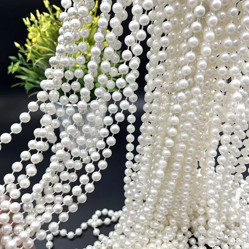 轮胎茶几装饰10MM棉线珍珠链婚庆装饰门帘婚房布置手工花艺服饰