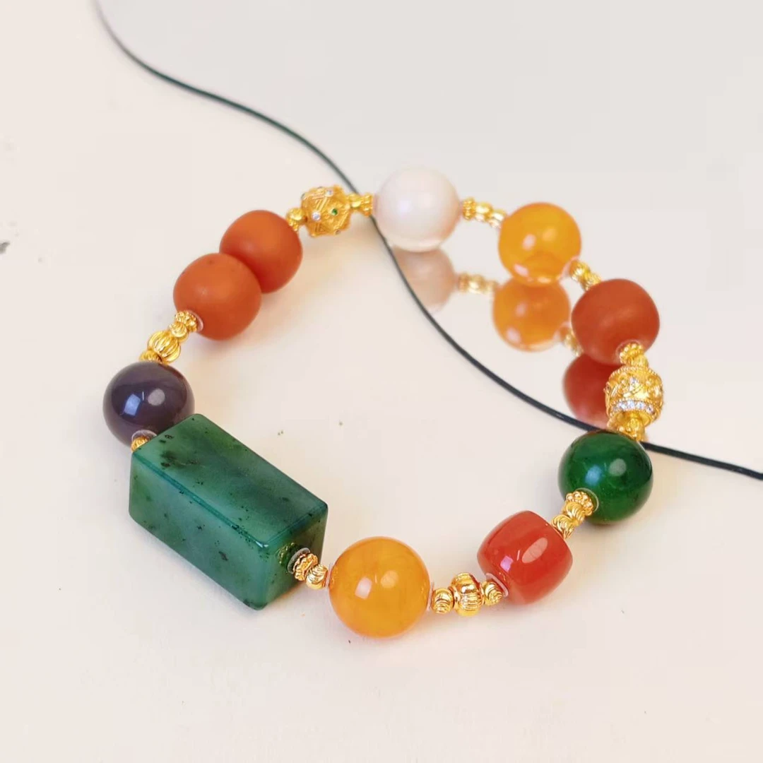 猛犸12mm橘皮桶珠设计手串