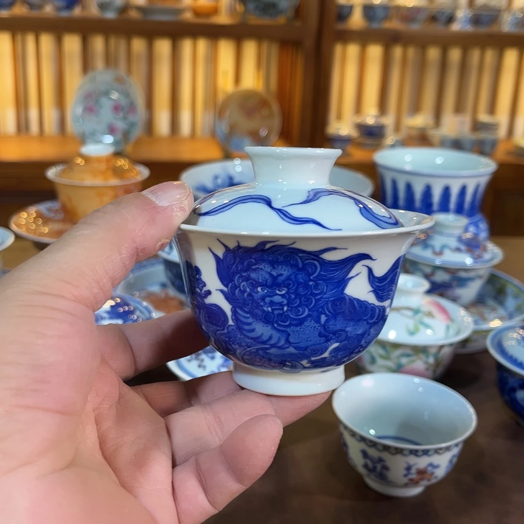 錡镇堂手工手绘盖碗