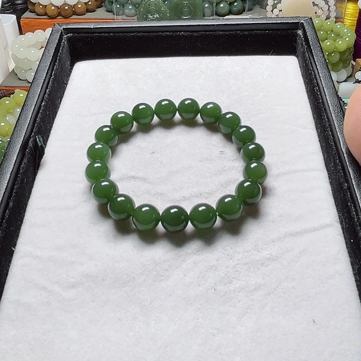 和田玉手串未镶嵌阿***金