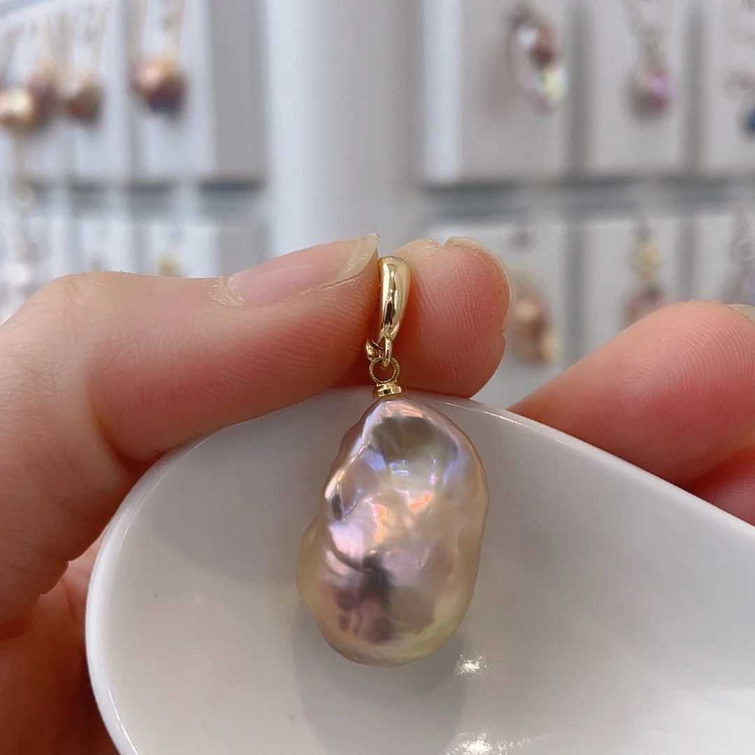 淡水珍珠颈饰银S925镀金镶嵌L**y