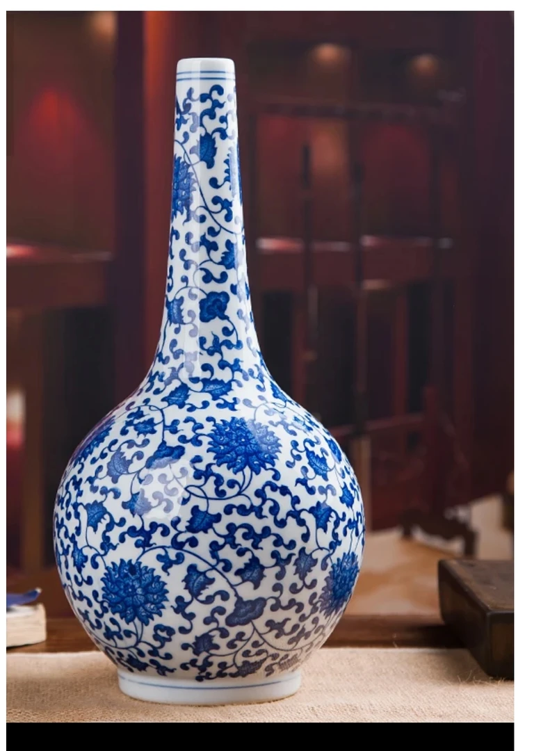 陶瓷器花瓶梅瓶青花瓷 古瓷器美人瓶家居客厅装饰品摆件