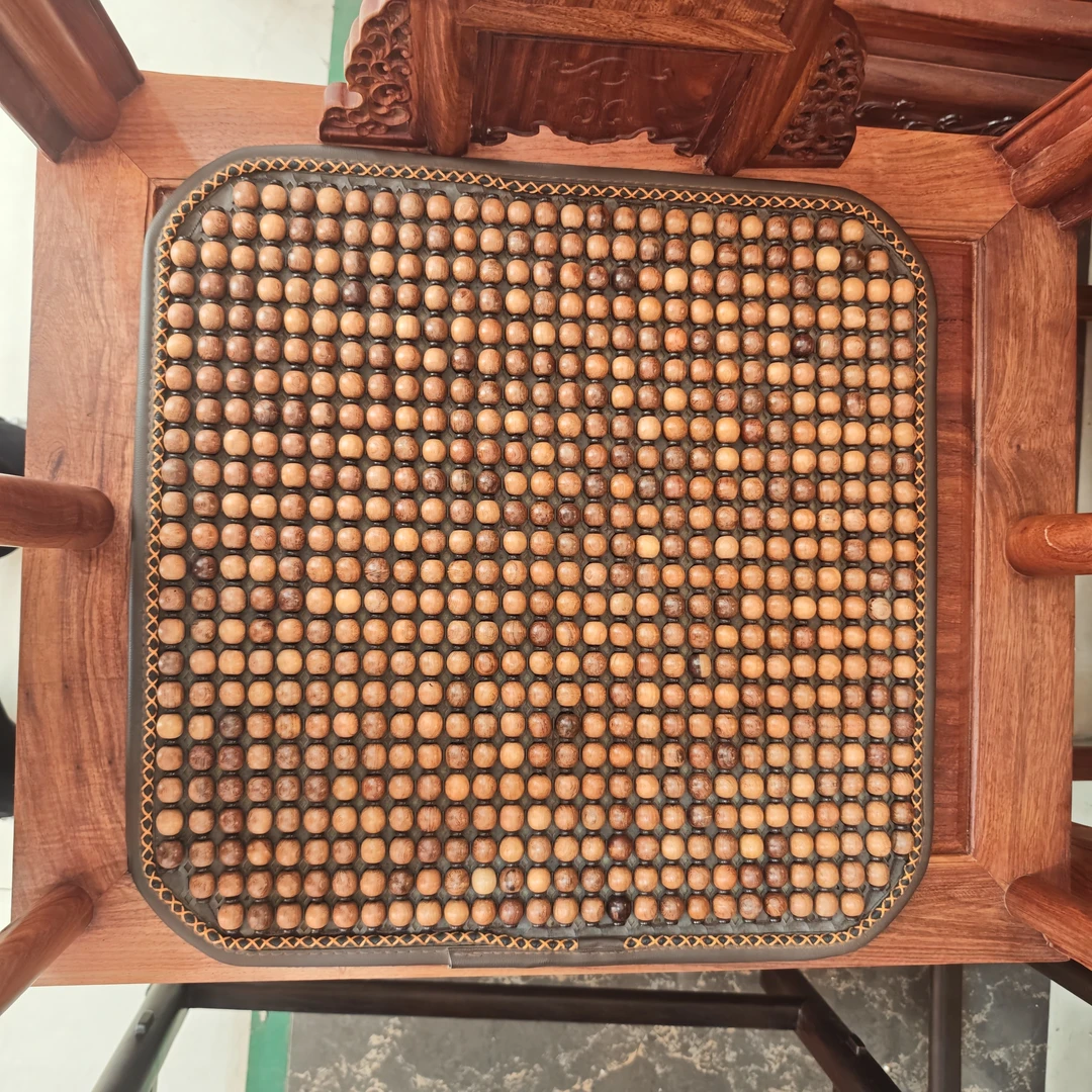 缅甸花梨木（大果紫檀）汽车木珠坐垫红木沙发坐垫透气清凉45*45