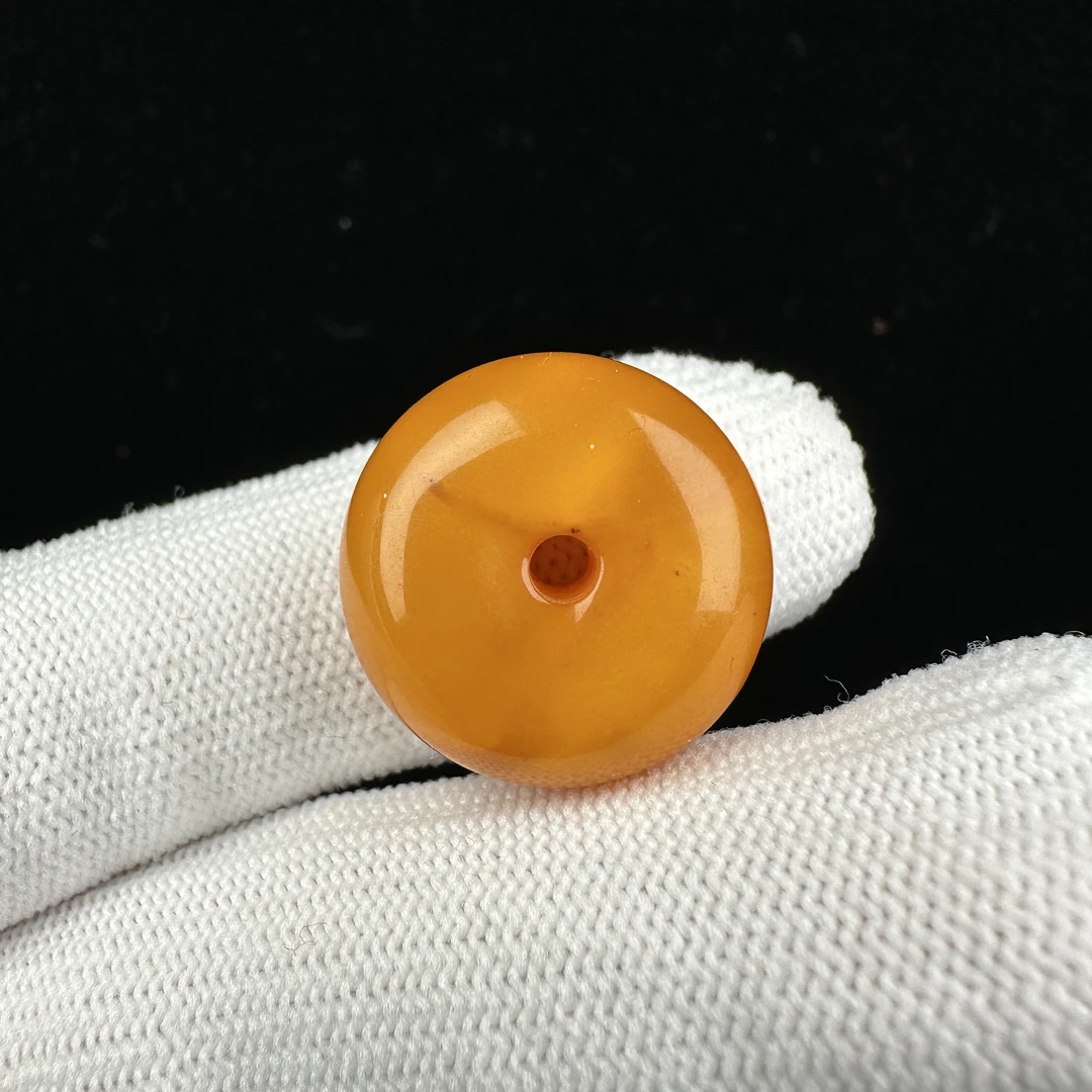 B9235天然俄料老蜜蜡平安扣20x9.6mm 2.6克 一物一图 支持鉴定