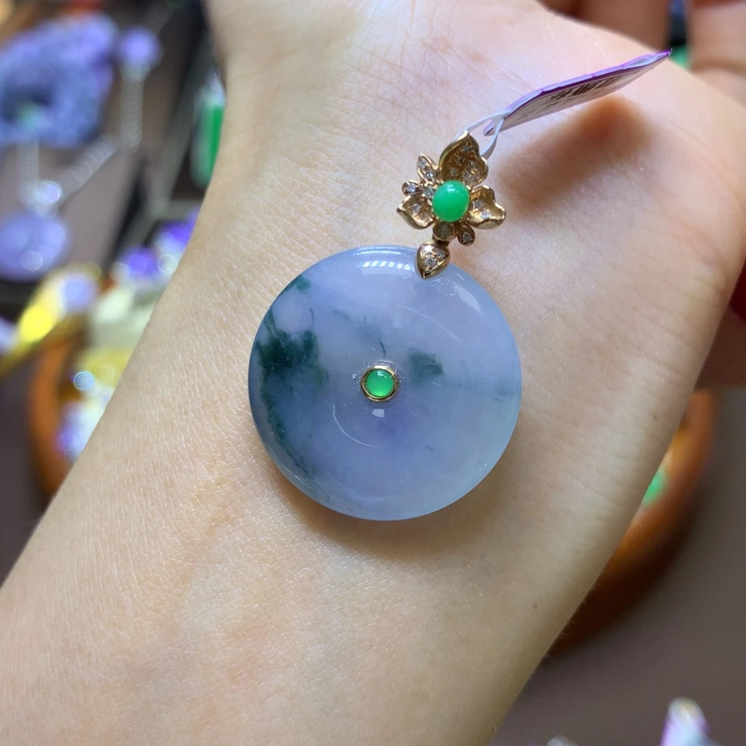 【闪购商品】翡翠颈饰18K金镶嵌翡翠