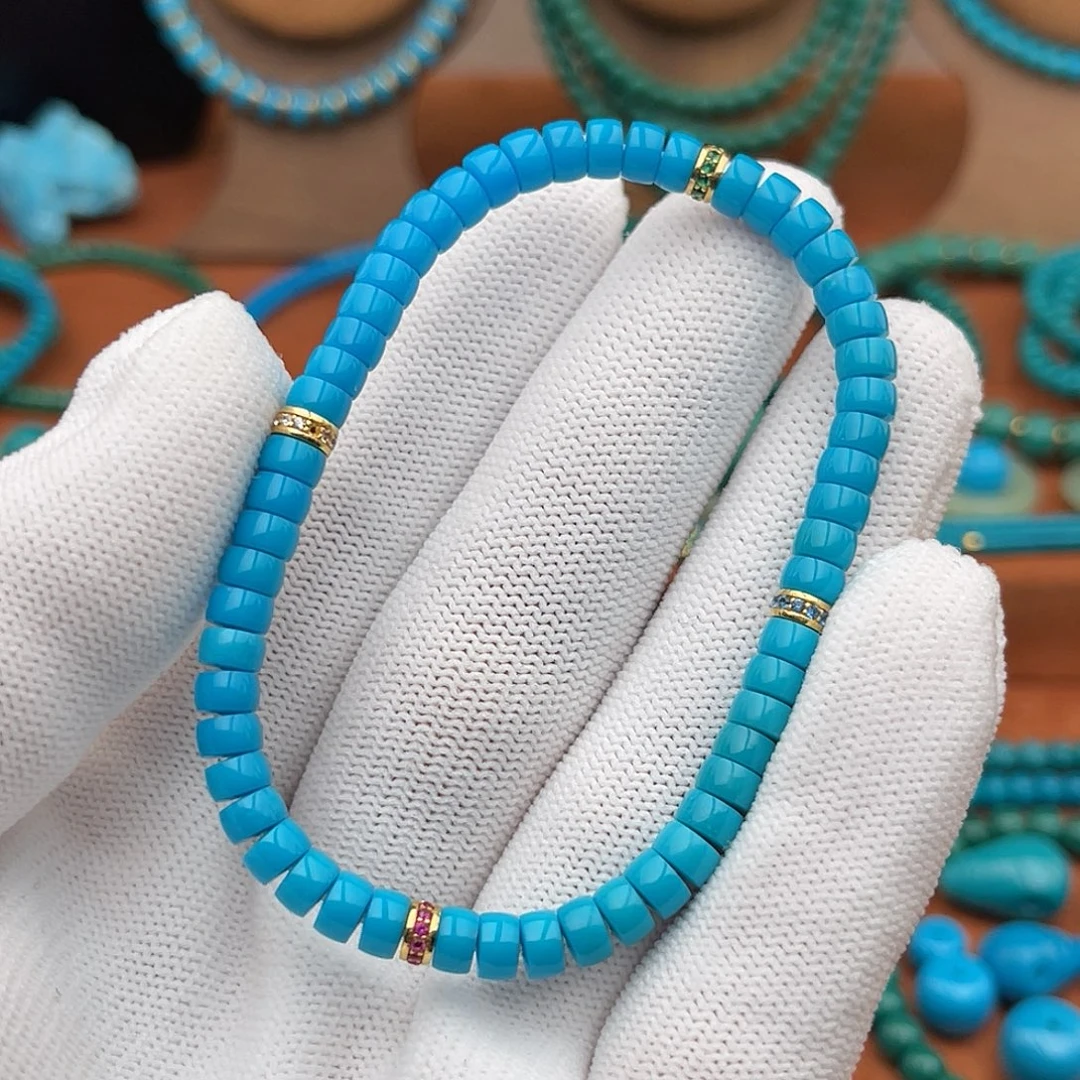 绿松石18K金镶嵌珠宝奇石