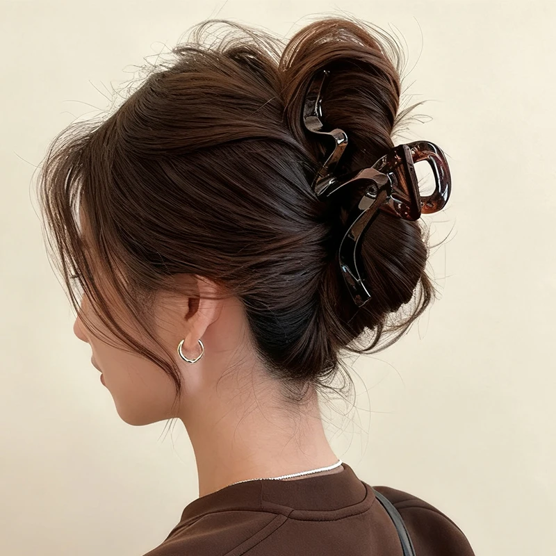 亚克力波浪抓夹女2025新款高级感发夹大号发量多鲨鱼夹后脑勺夹子