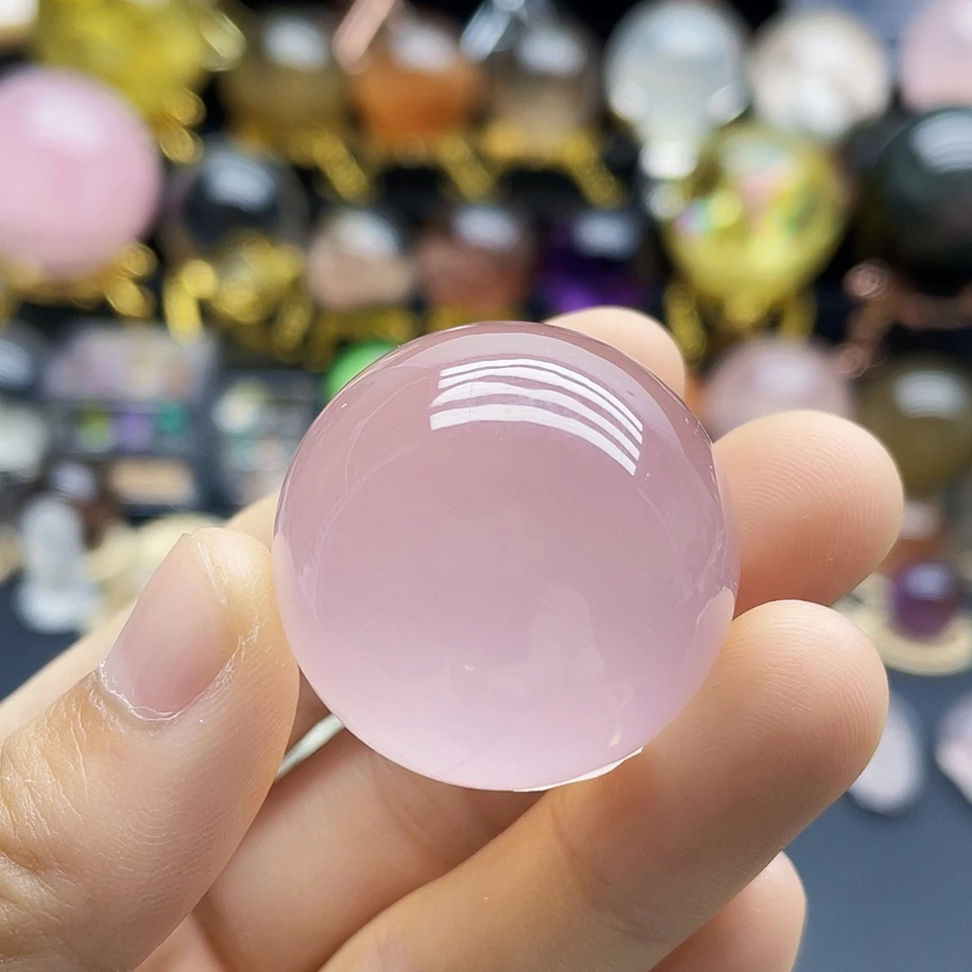 未镶嵌珠宝半成品水晶天然粉水晶31.8mm