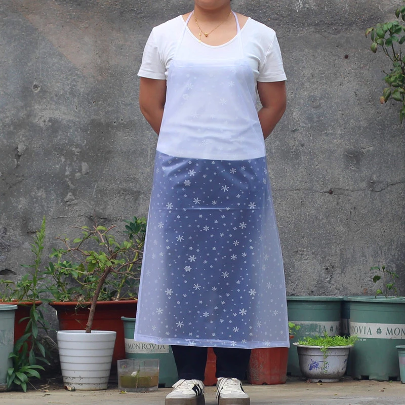 透明pvc加厚耐磨男女长款防油食品厂水产餐饮厨房皮围腰防水围裙