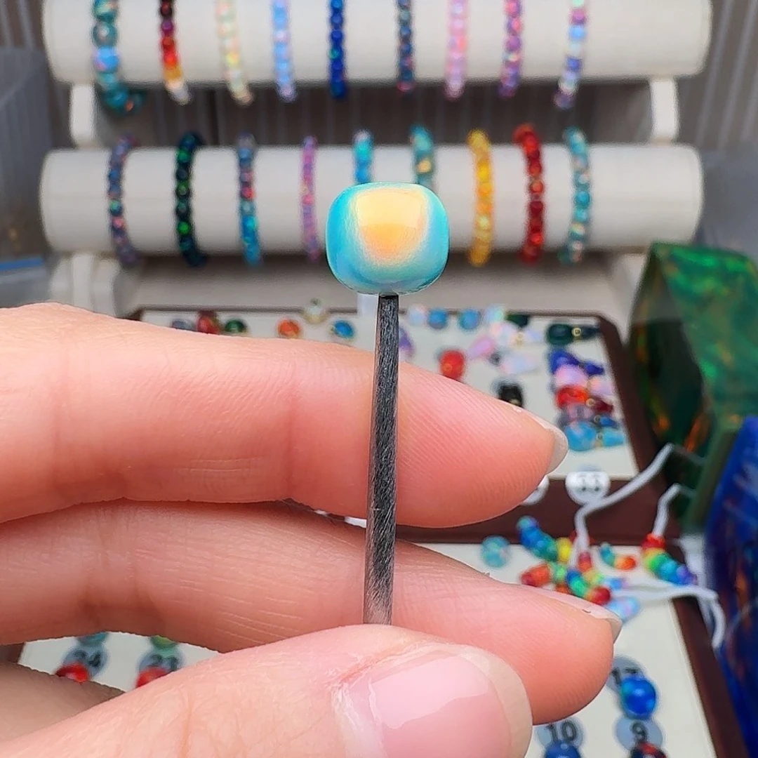 树脂制品人造欧泊卡10老型薄荷绿单颗