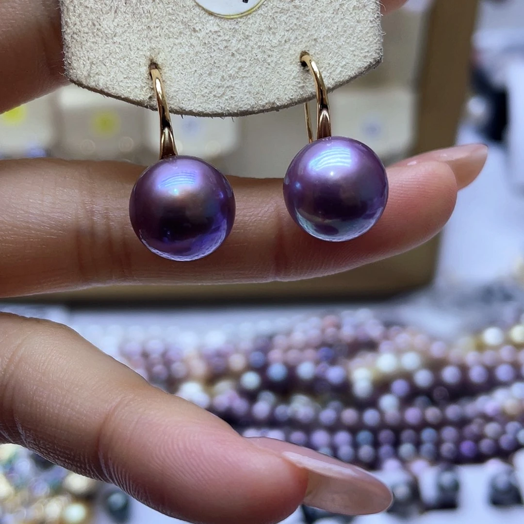 淡水珍珠耳饰银S925镶嵌