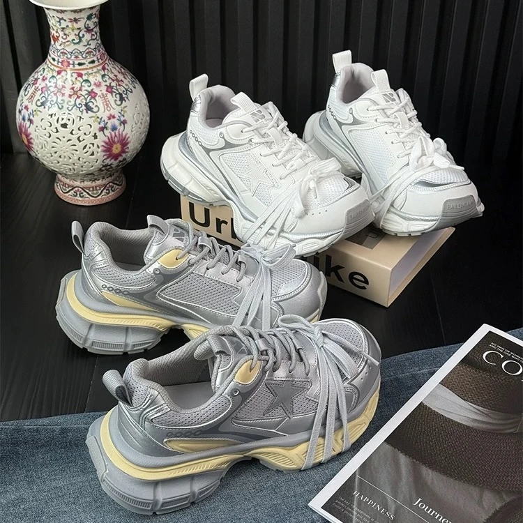 老爹鞋系带厚底拼色时尚休闲鞋韩版网红运动休闲鞋潮流透气38853