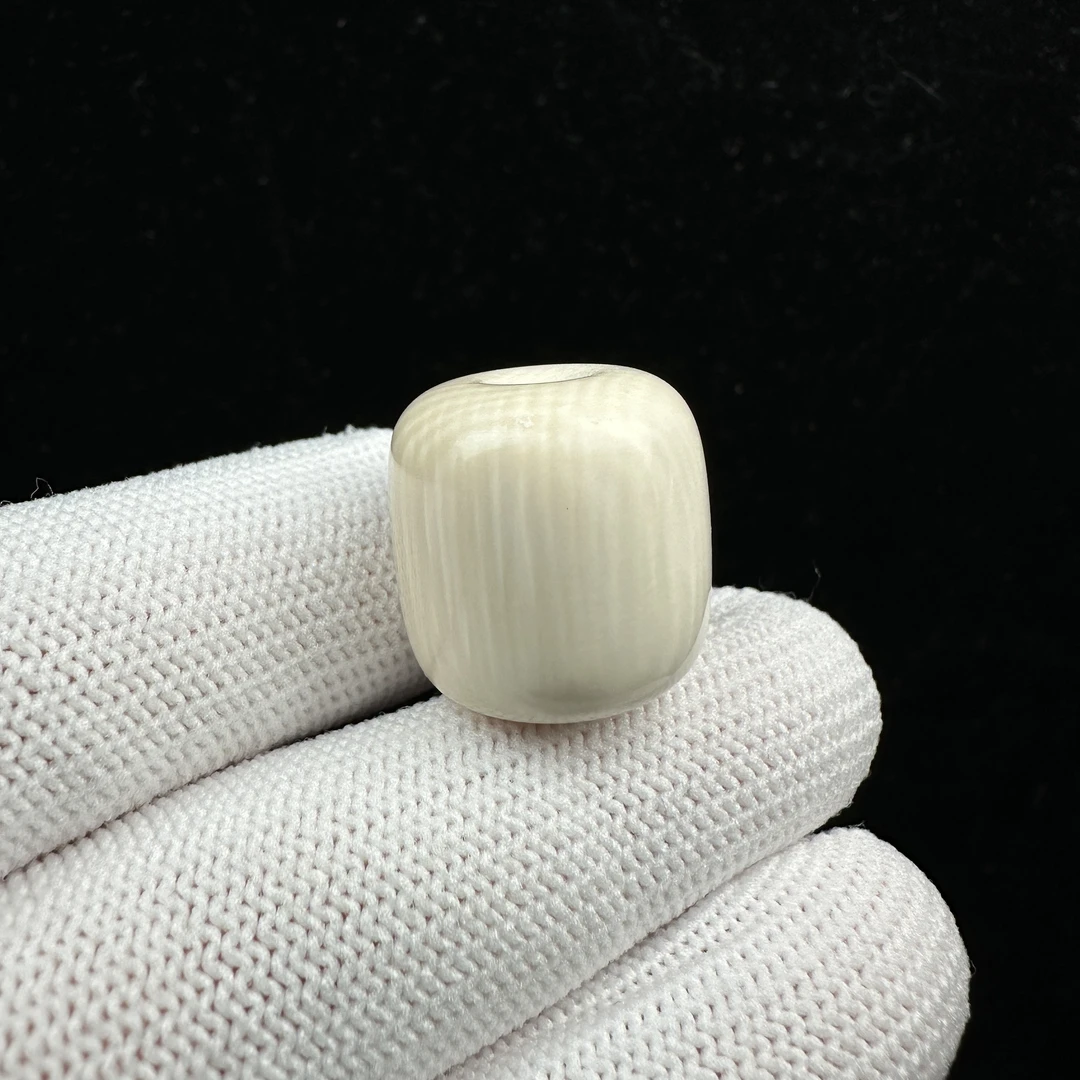 S8486 天然猛犸牙桶珠17.8*18mm 支持鉴定 假一罚四