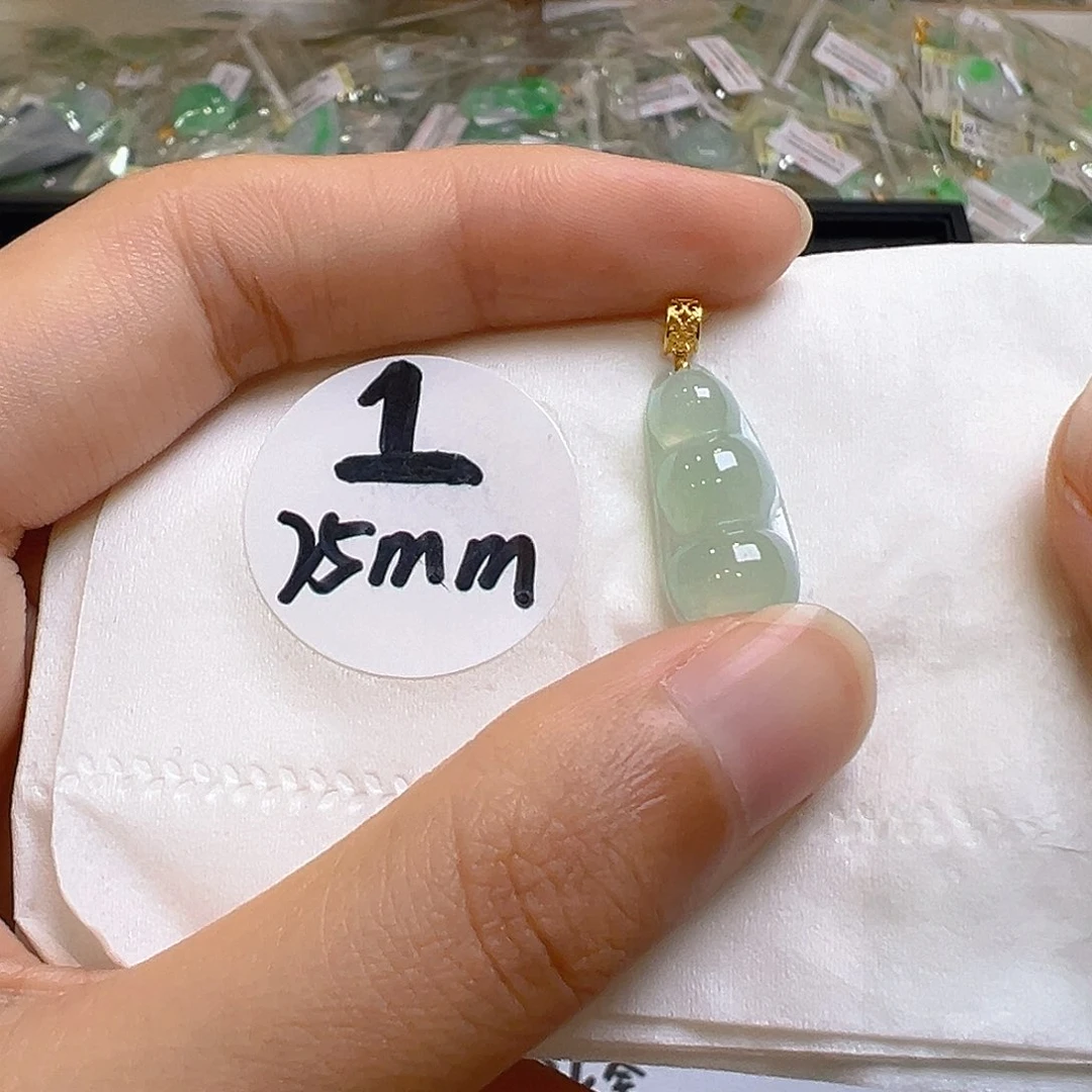 翡翠18K金镶嵌吊坠(不含链)翡翠