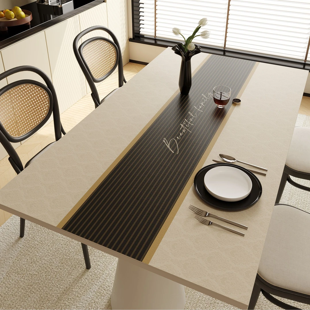 2025新款皮革桌垫餐桌茶几垫现代轻奢商务风免洗防水防油防滑桌布