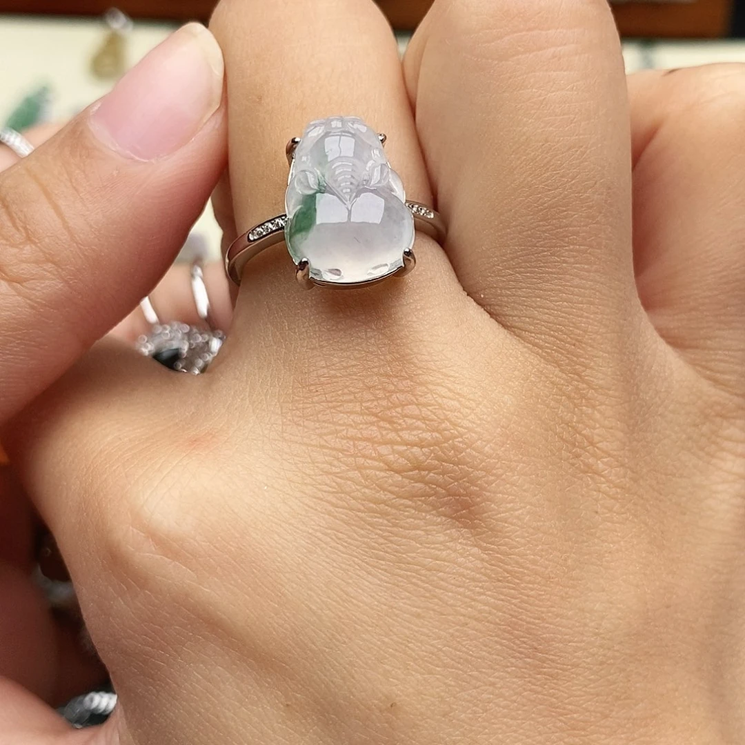 翡翠银S925镶嵌戒指