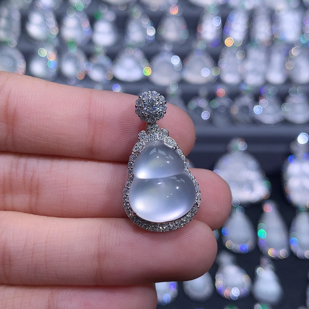 石英质玉银S925镶嵌吊坠(不含链)果*