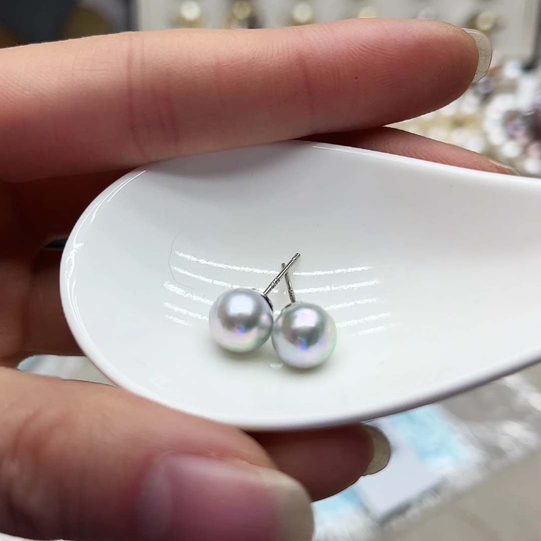 耳饰海水珍珠银S925镶嵌