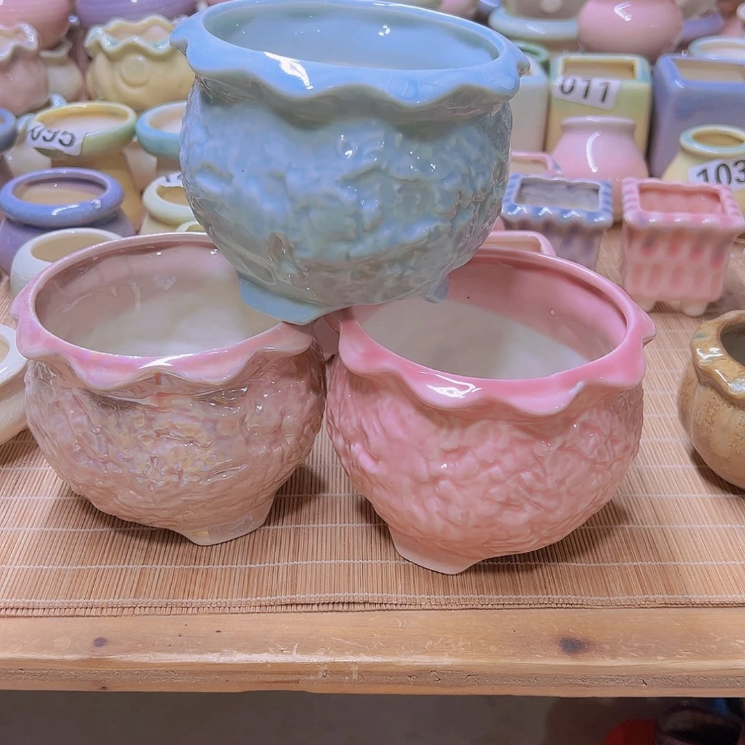 红陶陶瓷花盆当场满12包邮