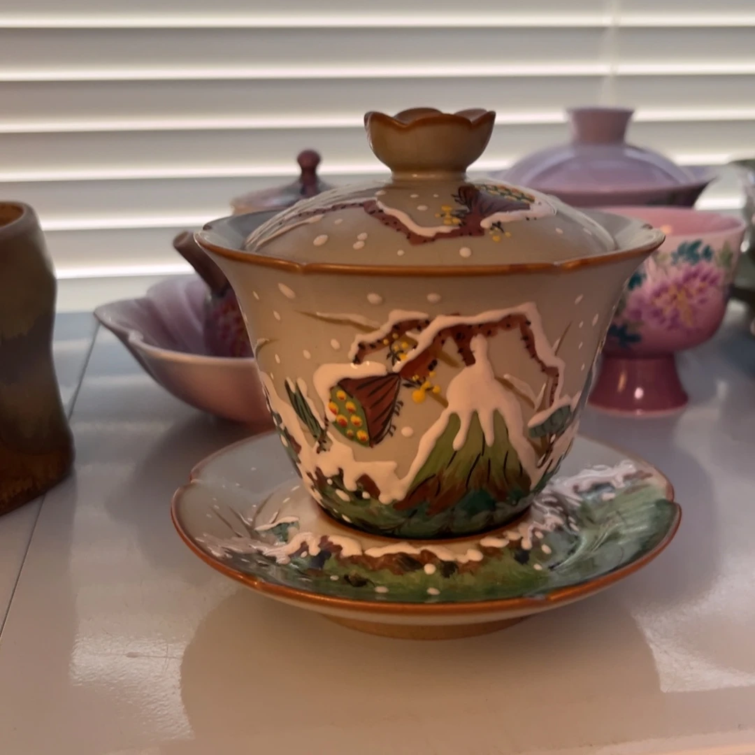 柴烧手工手绘陶瓷