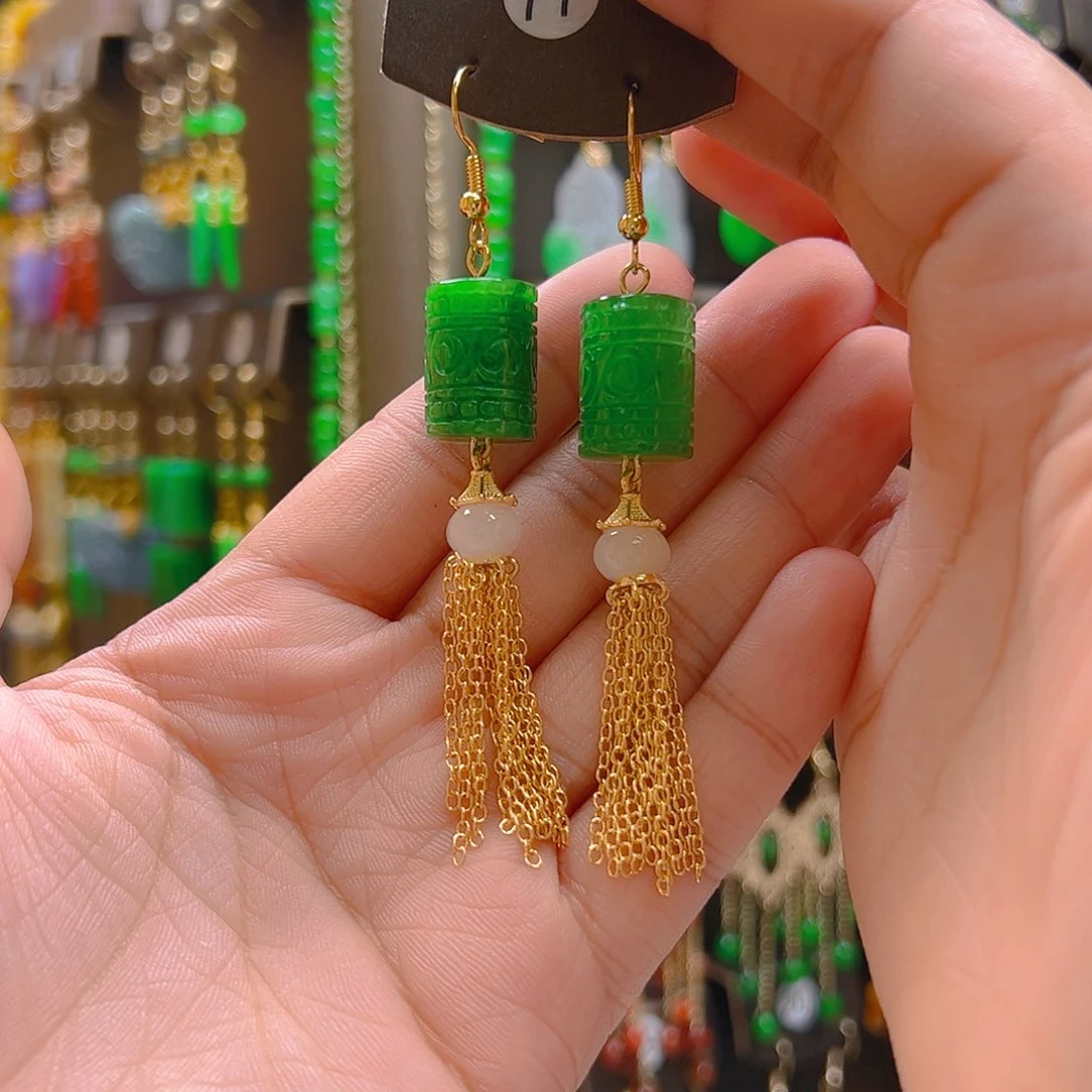 翡翠合金耳饰翡翠