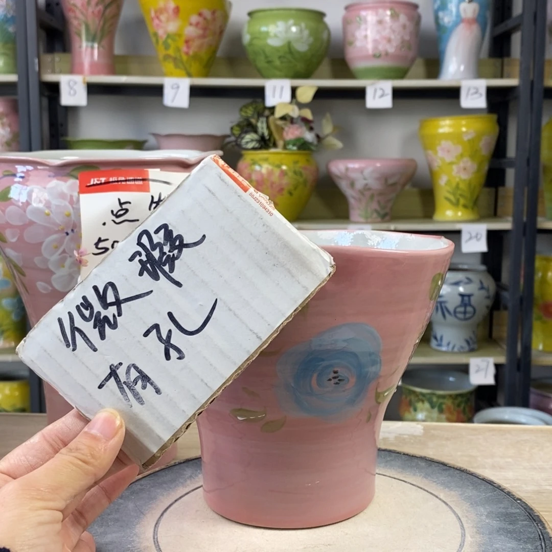 景德镇手工手绘陶瓷花盆